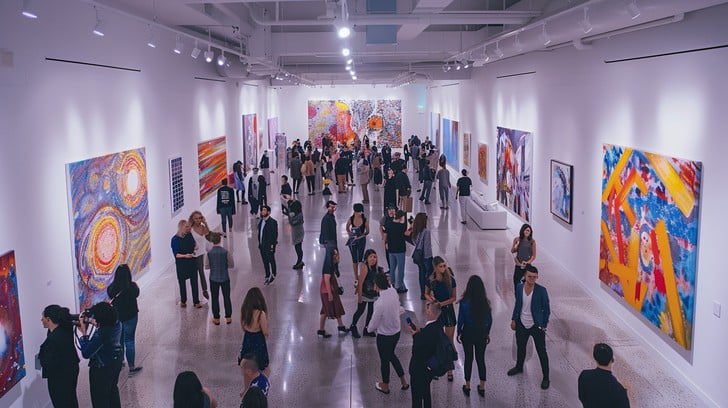 art gallery event stockcake