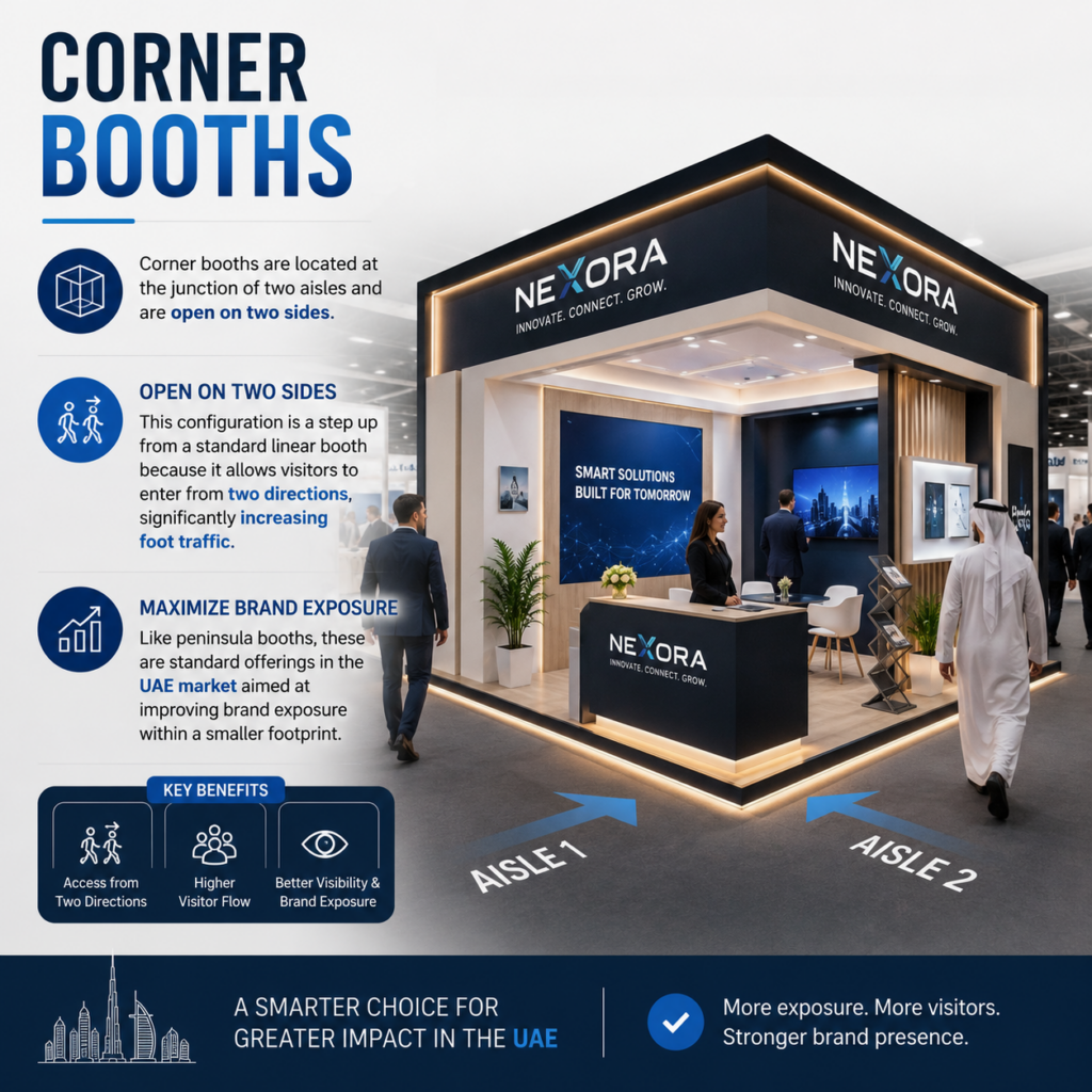 Corner booth exhibition stand