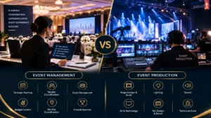 event management vs event production